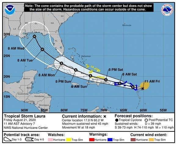 Fase Informativa para el oriente de Cuba ante aproximación de la Tormenta Tropical Laura  