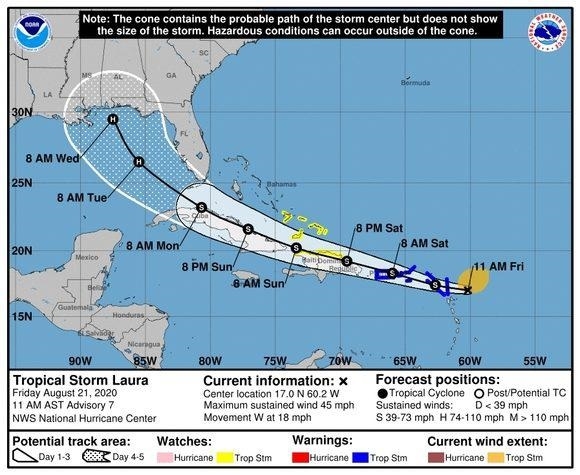 Fase Informativa para el oriente de Cuba ante aproximación de la Tormenta Tropical Laura