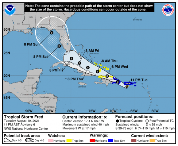 Se forma la tormenta tropical Fred