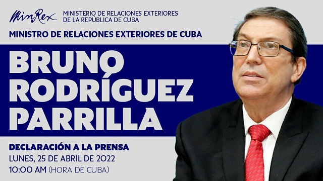Canciller de Cuba comparecerá ante la prensa nacional y extranjera